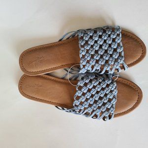 Universal Thread Daphny Microsuede Rope Slide Sandals  Blue Size 12